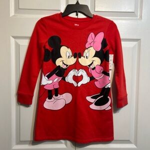 NWT Disney Jumping Brand Mickey & Minnie Mouse Sweatshirt Dress Size 7 Red Girls
